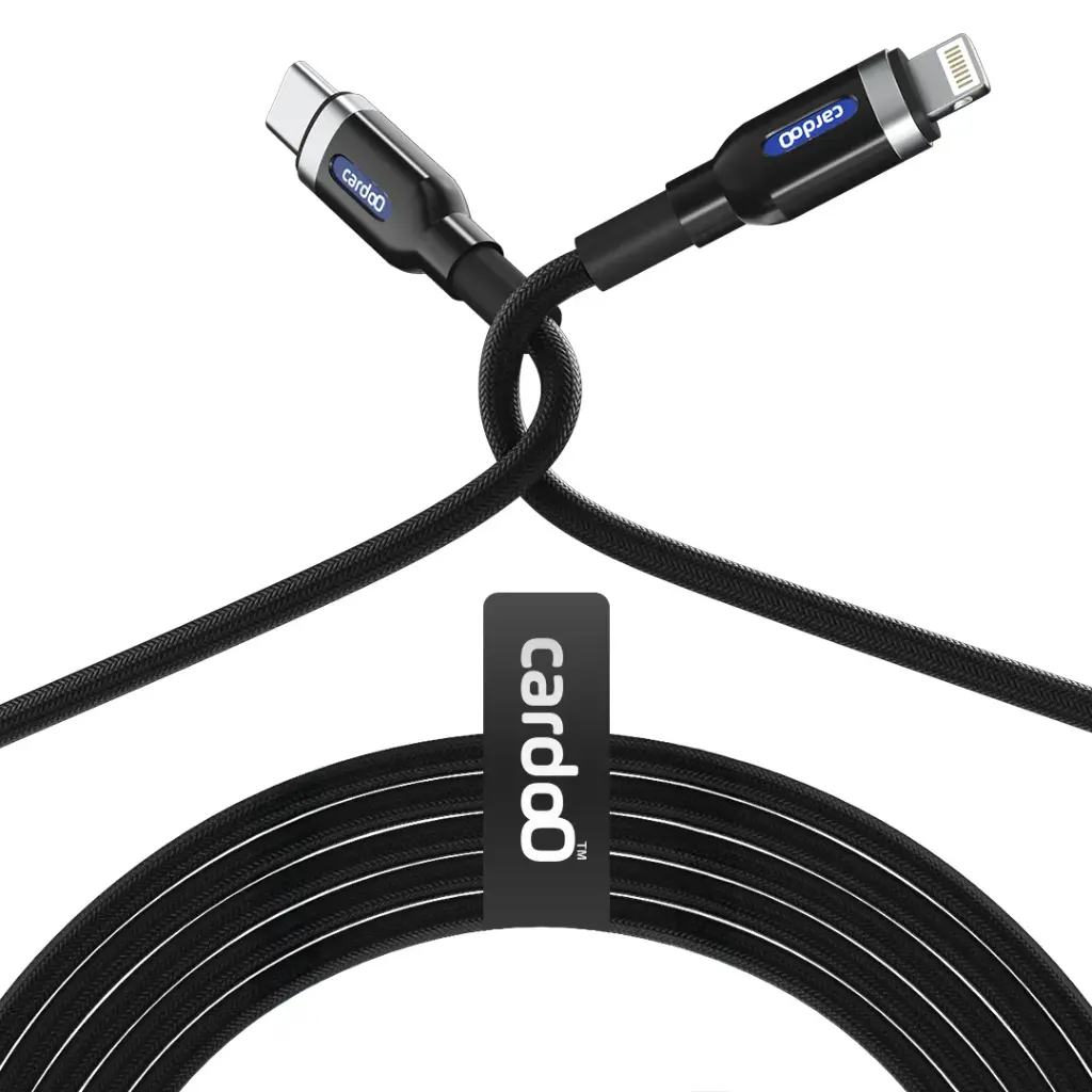cardoO Cable type-C to Lightning (1.2m, Black)